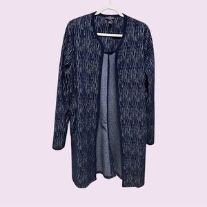 Navy Longline Jacquard Coat by Long Tall Sally